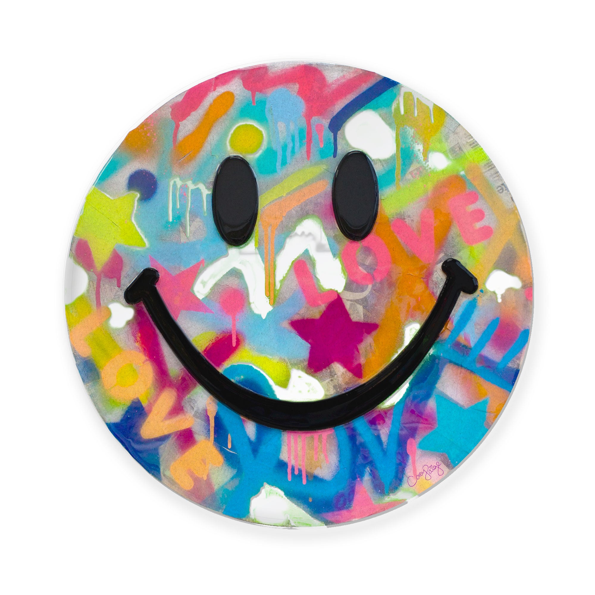 Love Graffiti Happy Face by Corey Paige