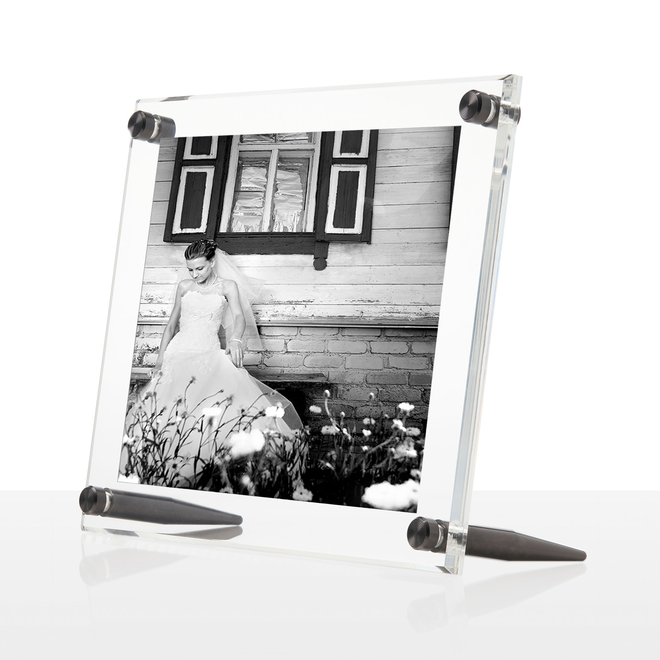 Acrylic Bevel Tabletop Float Frame for 5x7" Photos